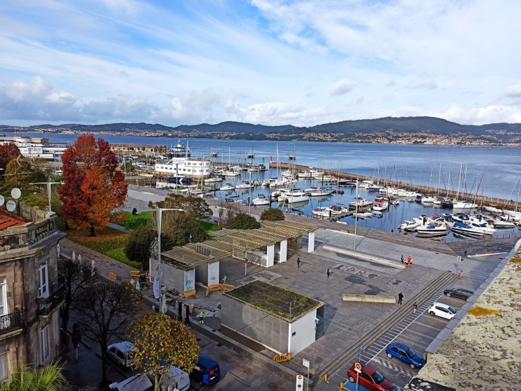 Port of Vigo in Spain aerial view over port area